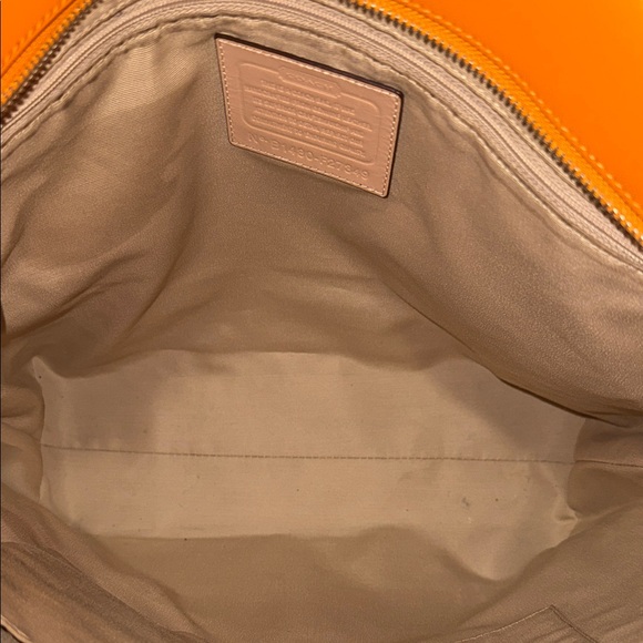 Coach Vibrant Orange Tote with Scarf Accent - Picture 5 of 8